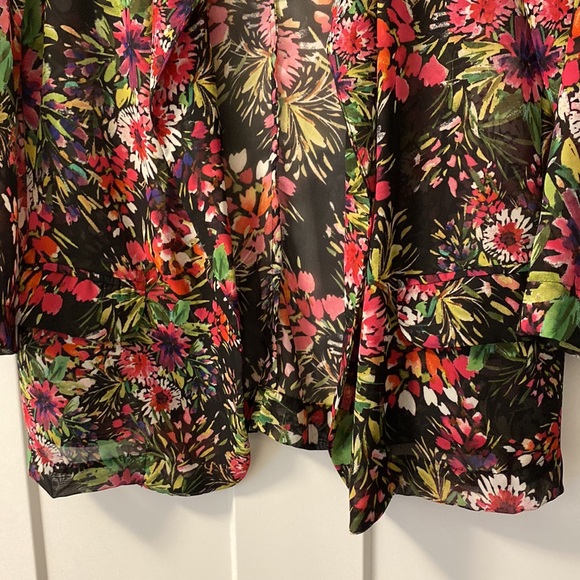 MATERIAL GIRL floral sheer blazer SZ L - Picture 3 of 10